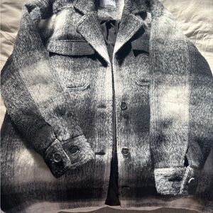 Old Navy Black and Gray Textured Jacket